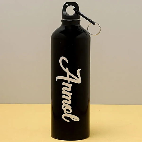 Personalised Black Name Bottle