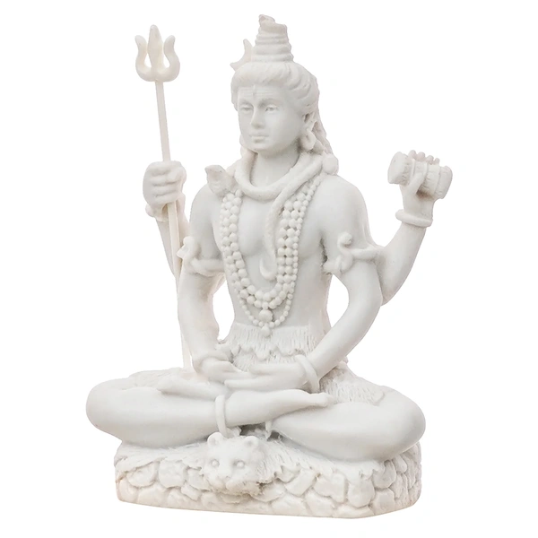 White Polyresin Lord Shiva Statue