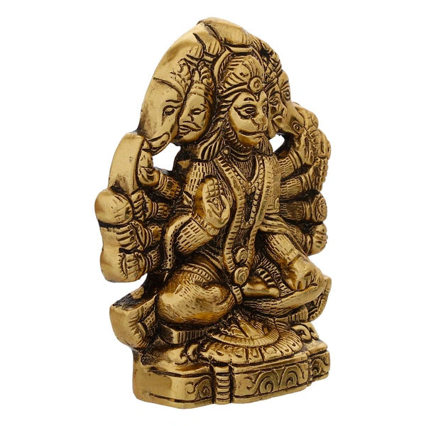 Golden Metal Lord Panchmukhi Hanuman Statue