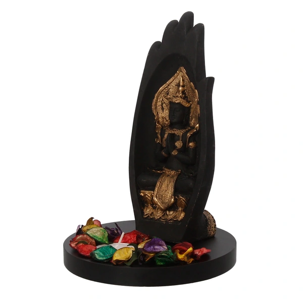 Meditating Buddha Idol Under Palm