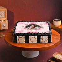 Women's Day Square Photo Cake - 500 Gm
