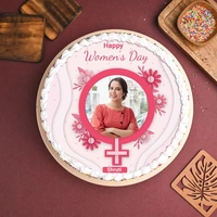 Women's Day Round Photo Cake - 1 Kg