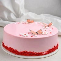 Butterfly N Flowers Red Velvet Cake - 2 Kg