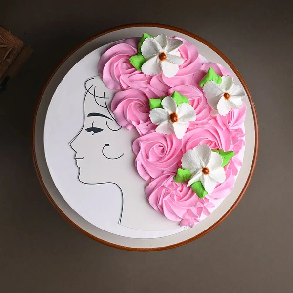 Floral Vanilla Women's Cake - 2 Kg
