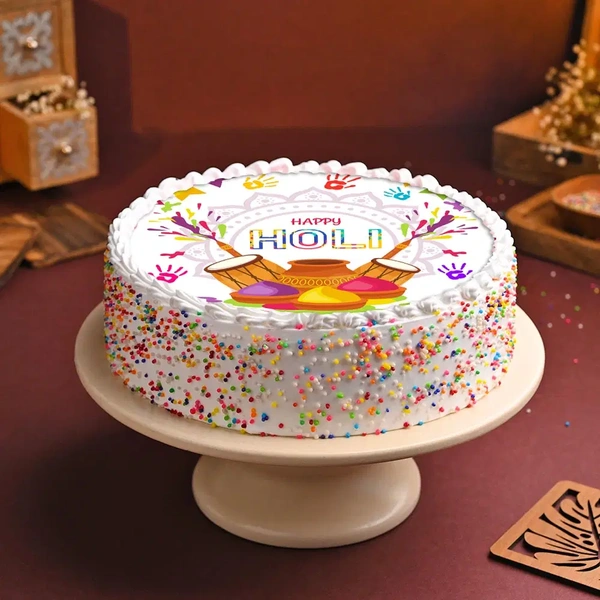 Color Contrast Holi Poster Cake - 500 Gm