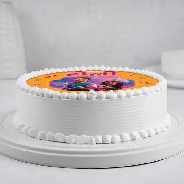Happy Holi Photo Cake - 500 Gm