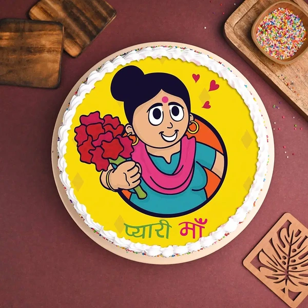 Vibrant Poster Cake for Pyaari Maa - 1 Kg