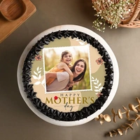 Moms Day Floral Joy Photo Cake - 500 Gm