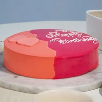 Pink & Orange Red Velvet Cake - 500 Gm