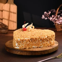 Heart Shaped Butterscotch Cherry Topped Cake - 500 Gm