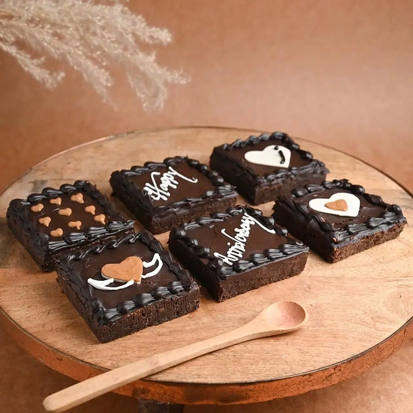6 Choco Walnut Anniversary Brownies - 6 Pcs