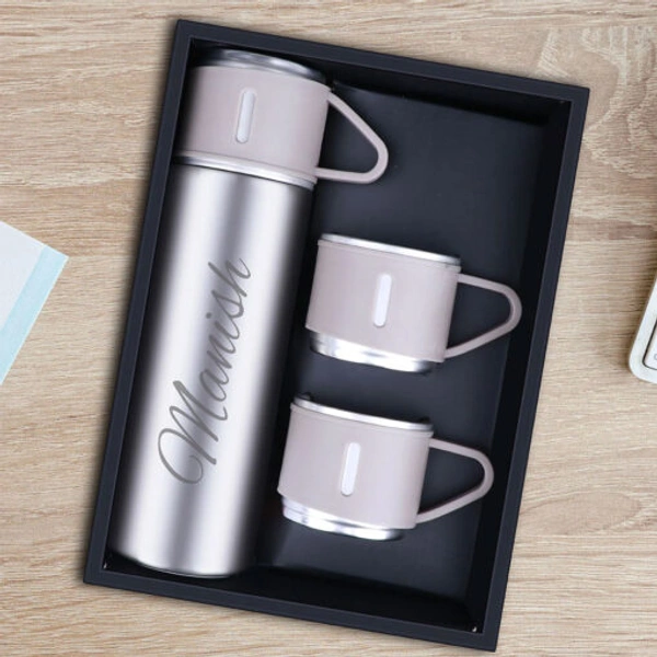 Customized Vacuum Flask Set with Personalized Steel Cups