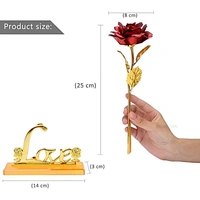 24K Gold Plated Rose - Red Artificial Golden Rose with Gift Box