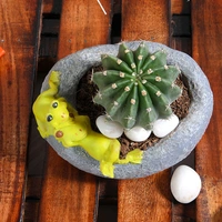 Cactus With Resting Frog Pot