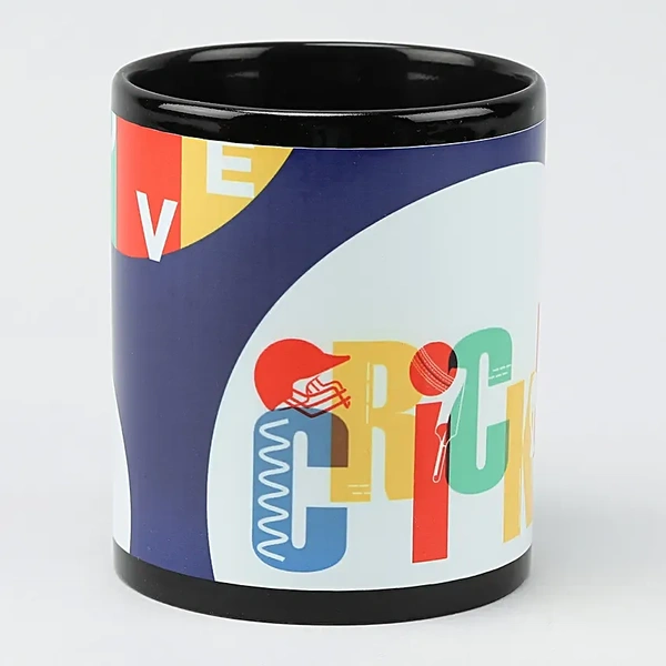 Cricket Printed Black Mug