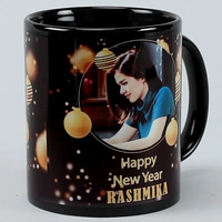 Happy New Year Personalised Black Mug