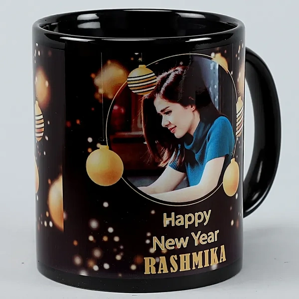 Happy New Year Personalised Black Mug