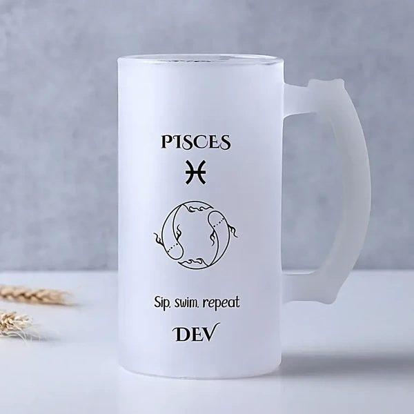 Personalised Pisces Special Quirky Beer Mug