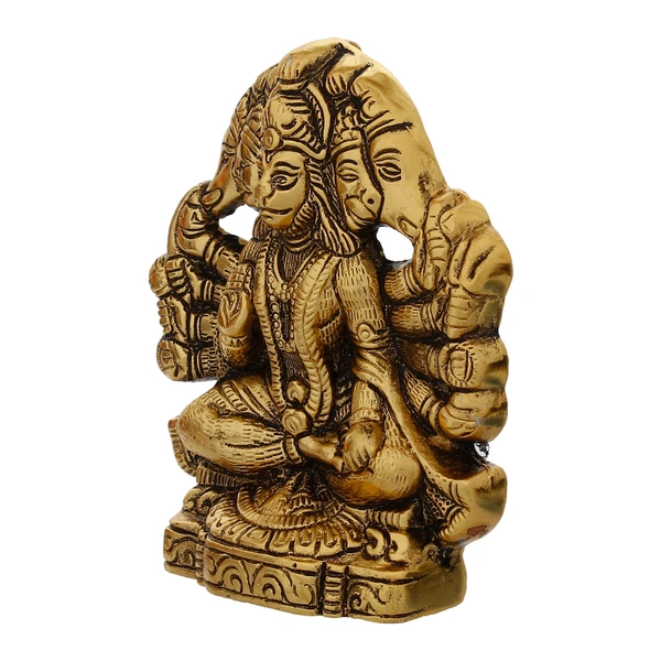 Golden Metal Lord Panchmukhi Hanuman Statue