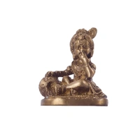 Brass Laddu Gopal Eating Makhan Lord Krishna Idol