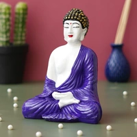 Purple & White Polyresin Handcrafted Meditating Buddha Statue