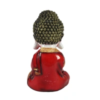 Polyresin Red And White Praying Monk Buddha StatueBirthday 5050