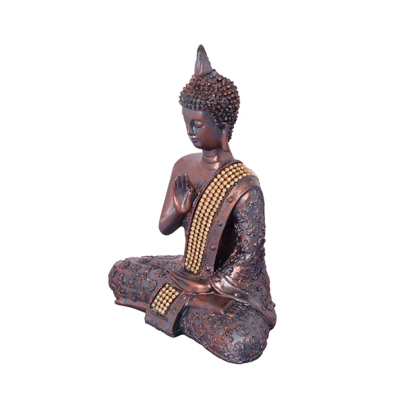 Polyresin Black And Golden Meditating Blessing Buddha Statue