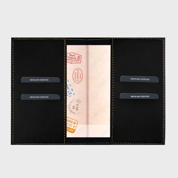 Personalized Leather Passport Cover - Black