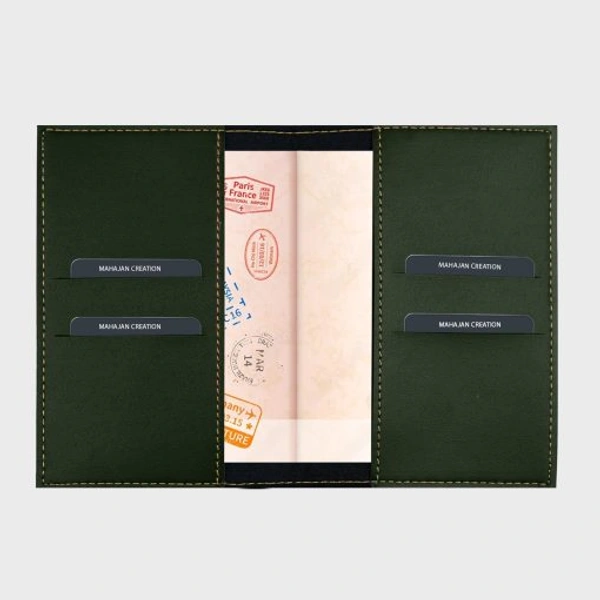 Personalized Leather Passport Cover - Olive