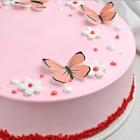 Butterfly N Flowers Red Velvet Cake - 2 Kg