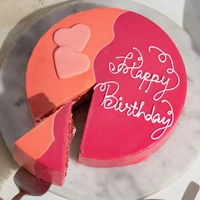 Pink & Orange Red Velvet Cake - 500 Gm