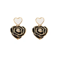 Blacky Heart Luxury Gold Earring