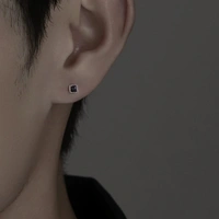 Cannabis Silver Black Studs