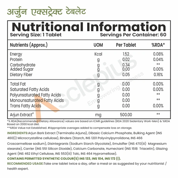 ARJUN EXTRACT TABLET - 60 Number