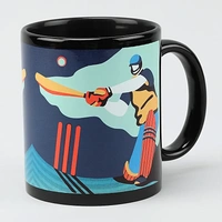 The Cricketer Black Mug