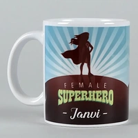 Female Superhero Personalised White Mug