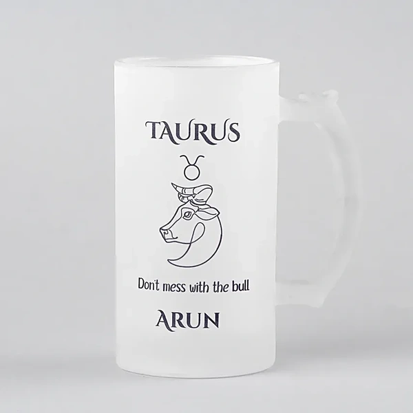 Personalised Beer Mug For Taurus Friend