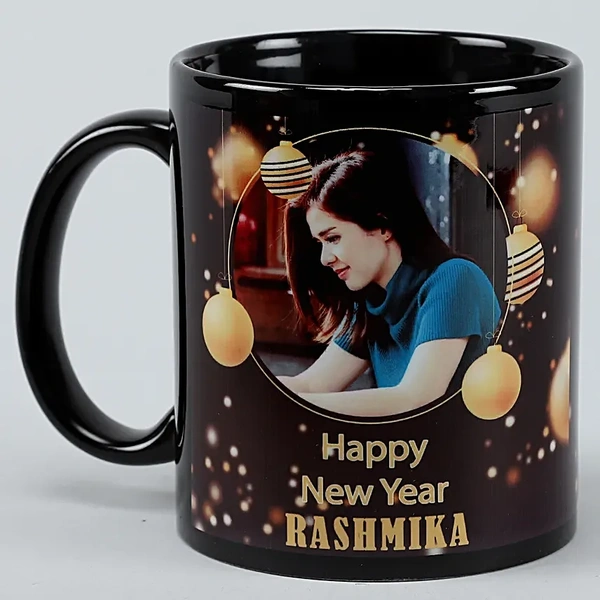 Happy New Year Personalised Black Mug
