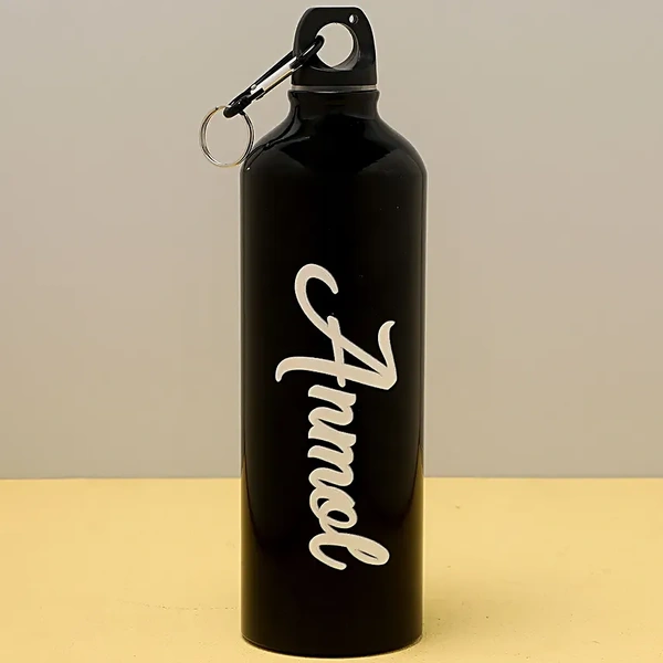 Personalised Black Name Bottle