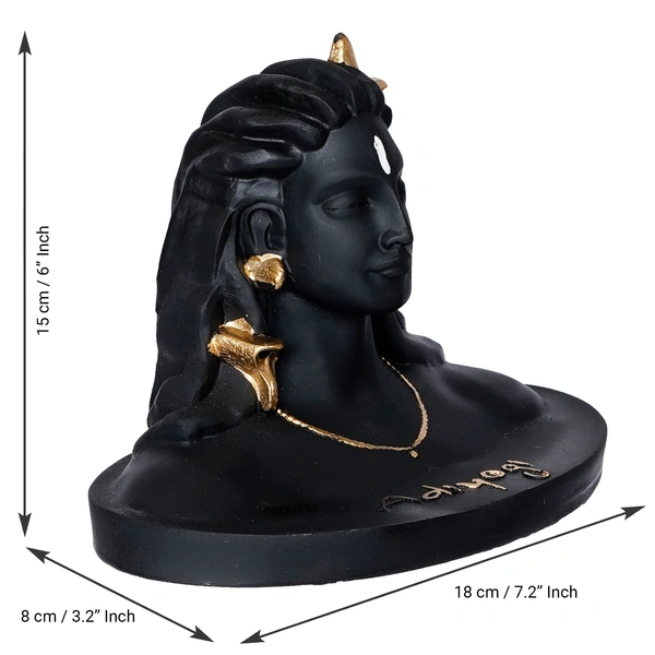 Black Polyresin Handcrafted Adiyogi Lord Shiva Statue