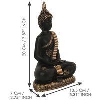 Polyresin Black And Golden Handcrafted Meditating Buddha Statue
