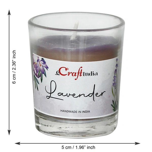 Set Of 2 Lavender Scented Glass Candle