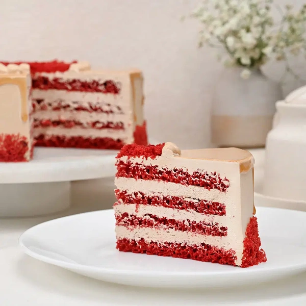 Red Velvet Coffee Drip Cream Cake - 500 Gm