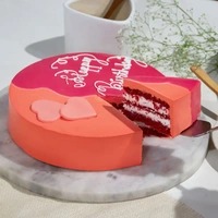 Pink & Orange Red Velvet Cake - 500 Gm