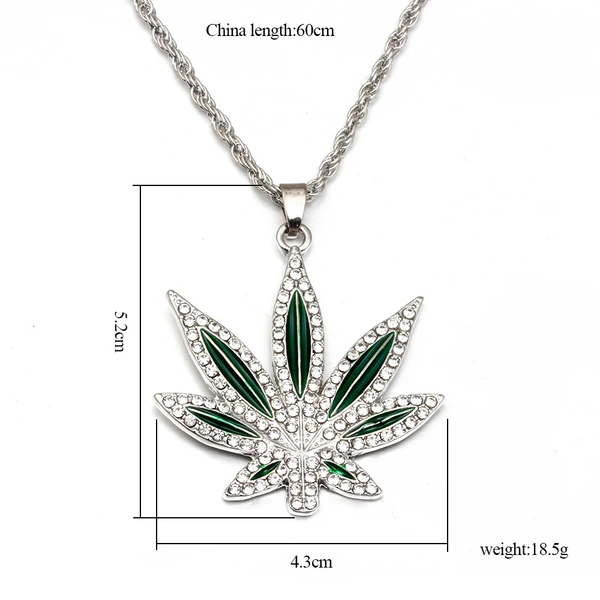 Cannabis Leaf Silver Chain