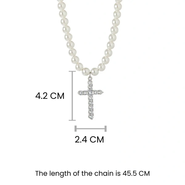 Pearl Pinnacle Cross Necklace