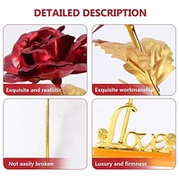 24K Gold Plated Rose - Red Artificial Golden Rose with Gift Box