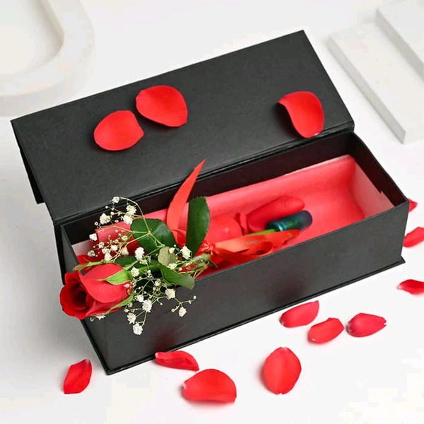 Single Red Rose In Box