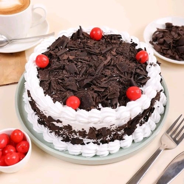 10 Blue Orchids With Black Forest Cake