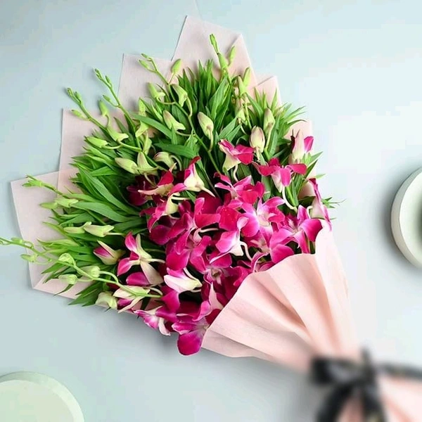 10 Purple Orchids Bouquet